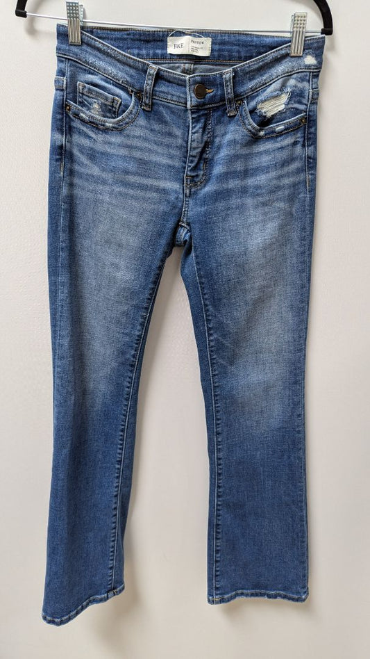 BKE Medium Wash Payton "Universal Fit" Mid-Rise Distressed Bootcut Jeans