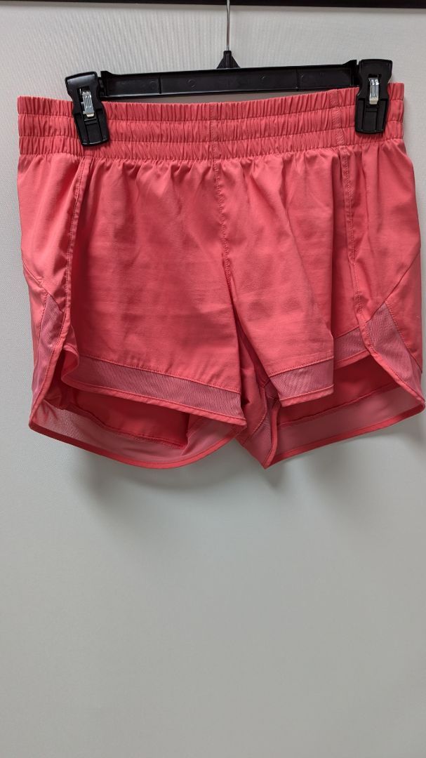 ATHLETA Coral Pink Mesh Racer Run Shorts