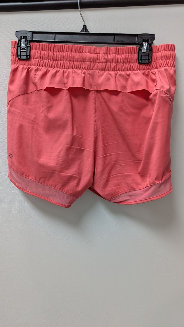 ATHLETA Coral Pink Mesh Racer Run Shorts