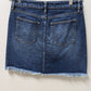LOFT Medium Wash Distressed Denim Skirt