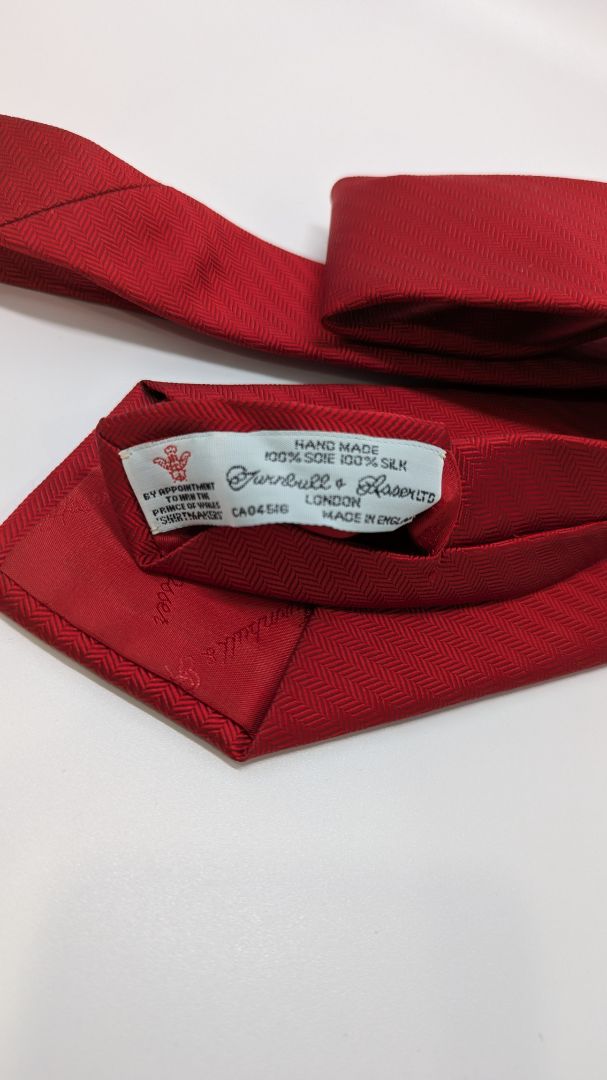 Turnbull & Asser Red Textured Silk Necktie