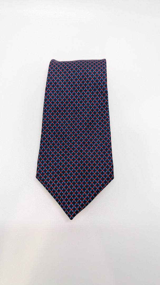 Turnbull & Asser Navy/Red Printed Silk Necktie