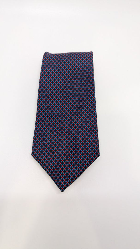 Turnbull & Asser Navy/Red Printed Silk Necktie