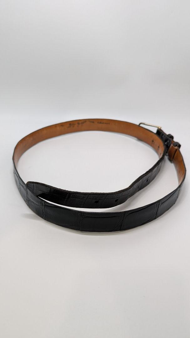Black Genuine Alligator Skin Belt