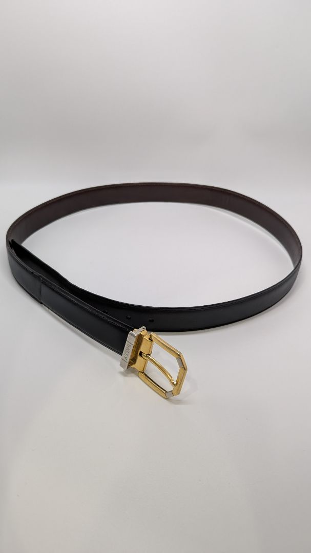 Bally Brown/Gold Leather Belt with Buckle