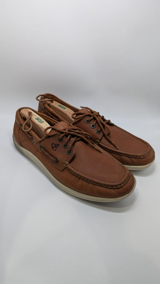 SAS Brown Decksider Lace-Up Comfort Tripad Loafers