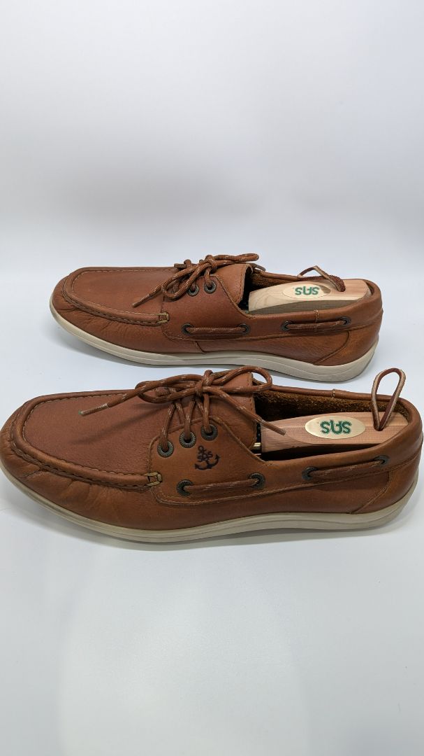 SAS Brown Decksider Lace-Up Comfort Tripad Loafers