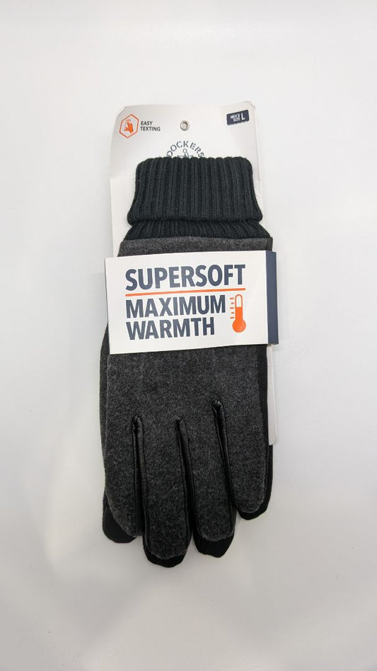 Dockers Charcoal Grey Supersoft Maximum Warmth  Gloves