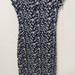 Jessica Simpson Navy/White Floral Knit Midi Dress