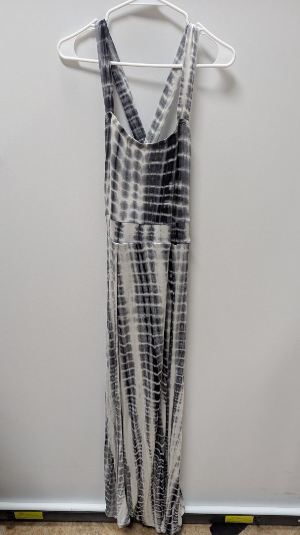 HYFVE Grey/White Tie-Dye Cross-Strap Maxi Dress