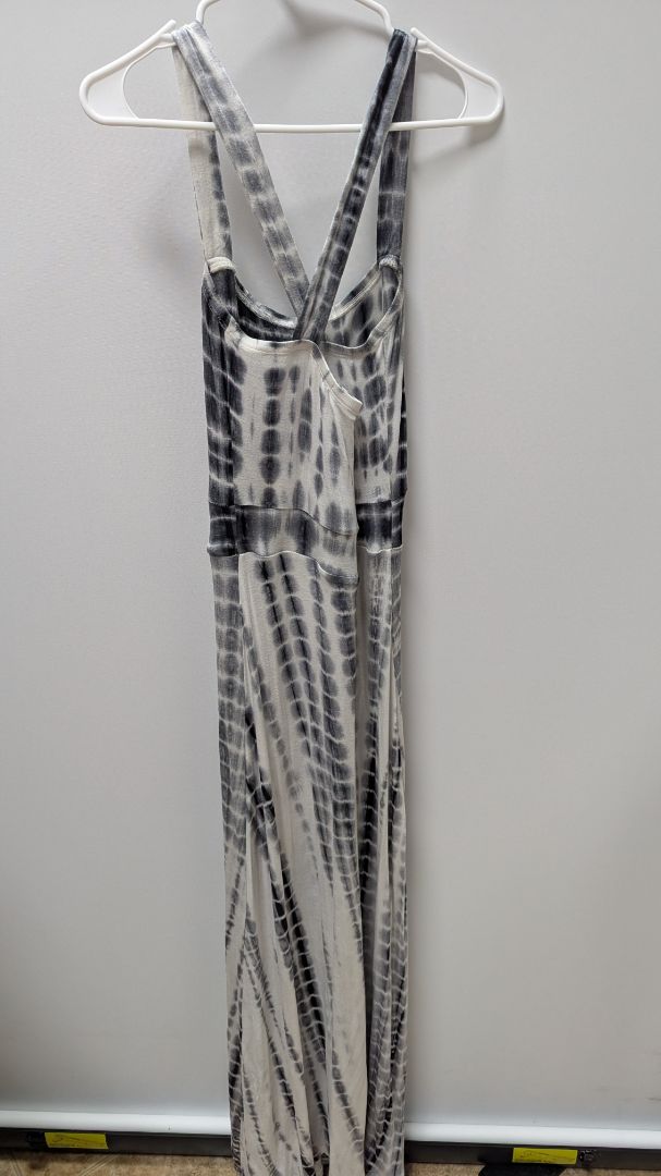 HYFVE Grey/White Tie-Dye Cross-Strap Maxi Dress