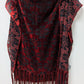muse Red/Black Vintage Velvet Tassel Fringe Dress & Shawl Set