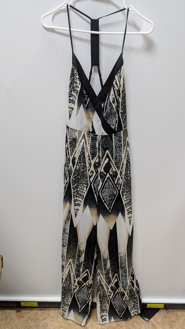 ark & co Black/Ivory Snakeprint Jumpsuit
