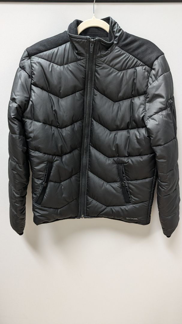 Calvin Klein Black Zippered Quilted Winter Jacket