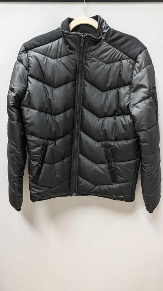Calvin Klein Black Zippered Quilted Winter Jacket