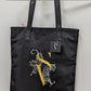 Simply Vera by Vera Wang Black/Gold Tiger Graphic Tote Bag