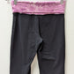 TEK GEAR Black/Purple Tie-Dye Waistband Cropped Yoga Pants
