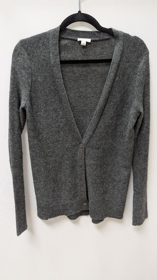 Gap Vintage Grey Metallic Button-Down Cardigan