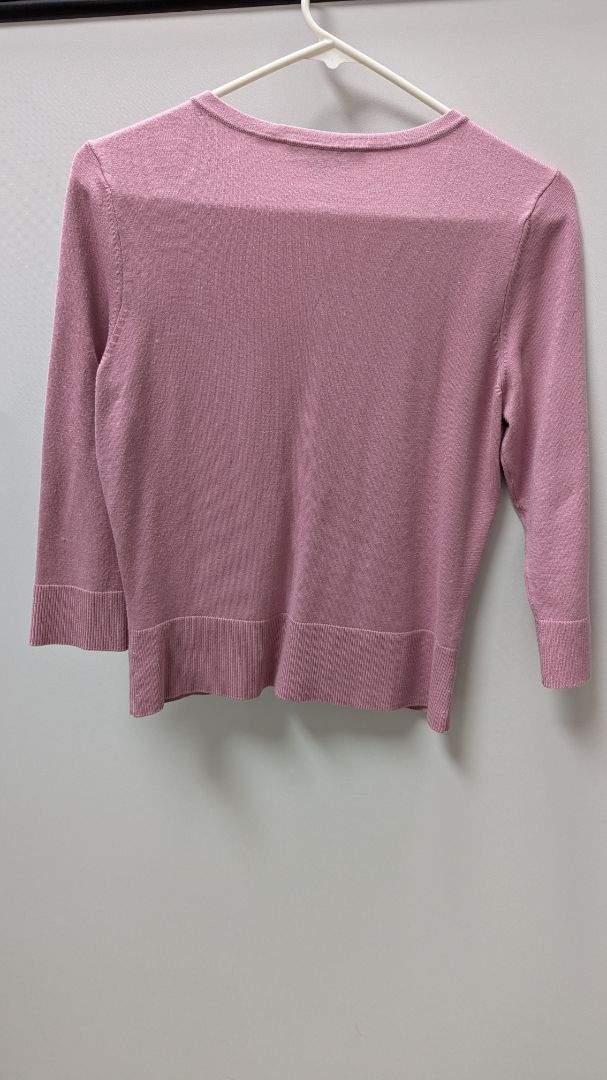 White House Black Market Pink Button-Down Cardigan