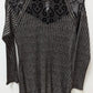 Black/Silver Shimmer Long-Sleeve Blouse