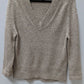 A New Day Light Brown V-Neck Oversized Sweater