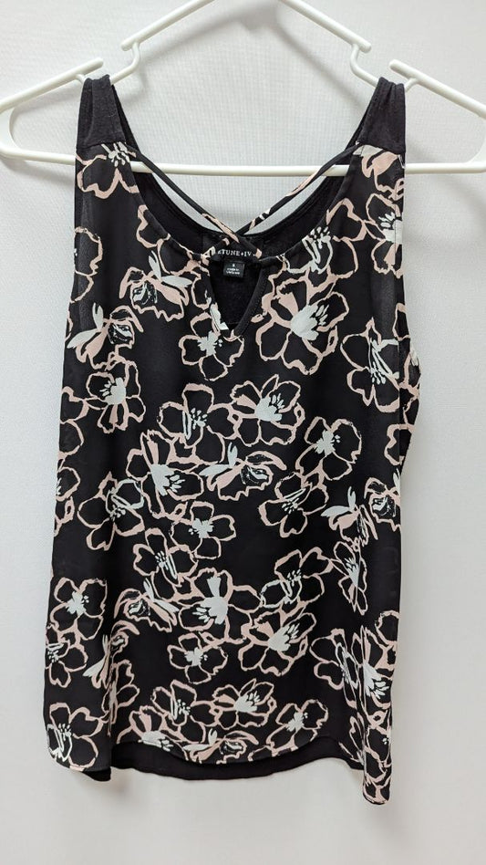 FORTUNE + IVY Black/Pink Floral Shell Blouse