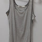 Max Studio Grey/White Striped Jersey Tank