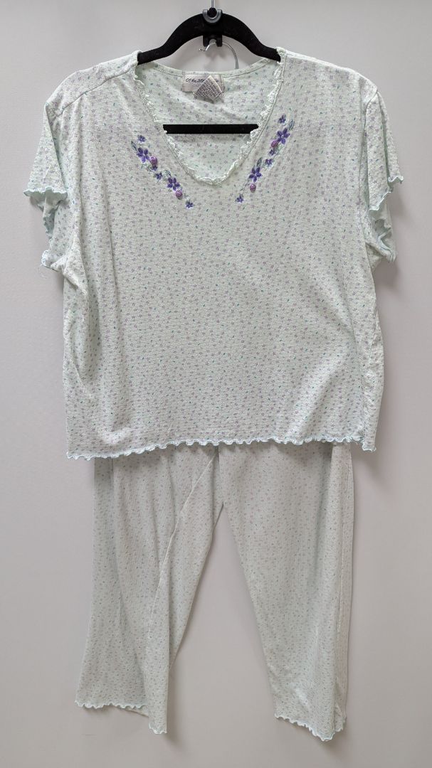 Of The Moment Light Green/Purple Floral Sleepwear Set