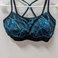 GAIAM Blue/Black Printed Sports Bra