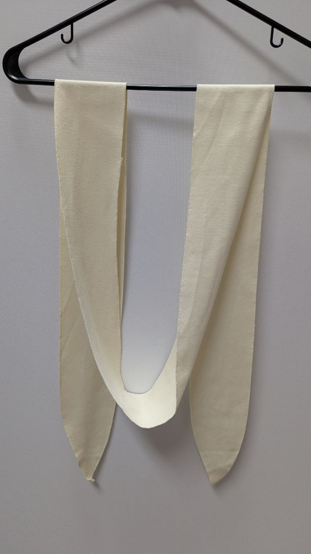 Cream Stretchy Fabric Tie Belt