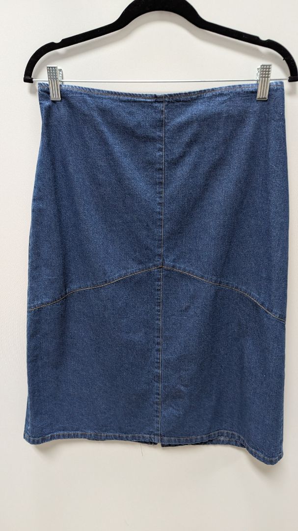 VS Vintage Studio Medium Wash Denim Midi Skirt