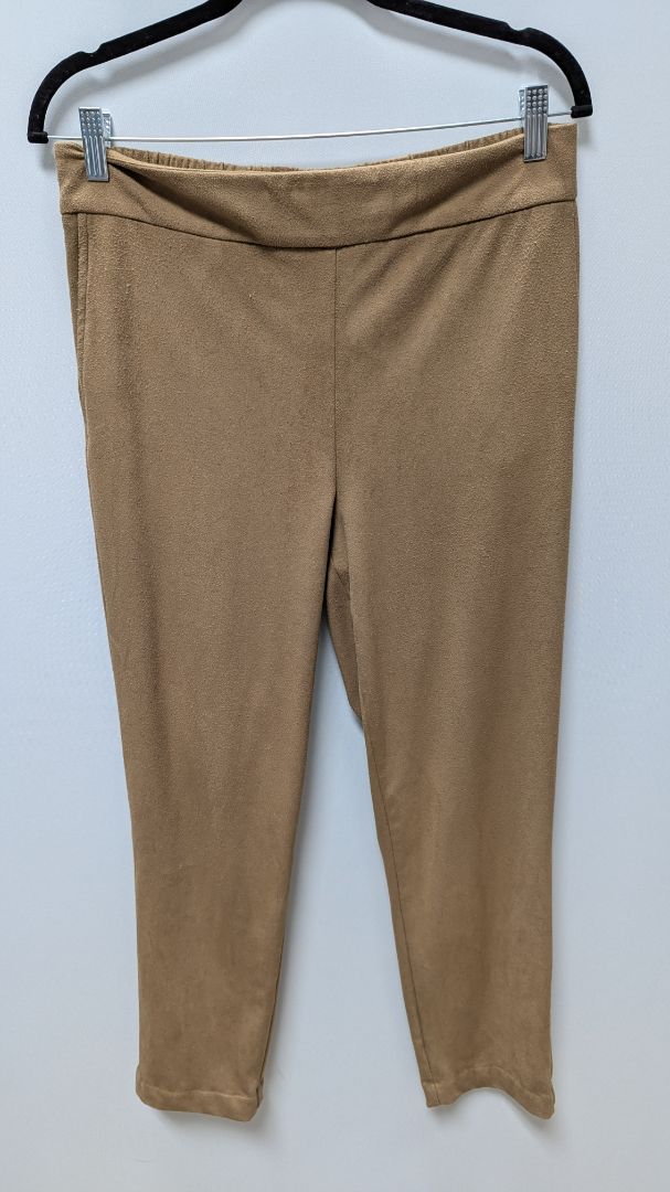 Maison d'Amelie Brown Faux-Suede Straight Pants