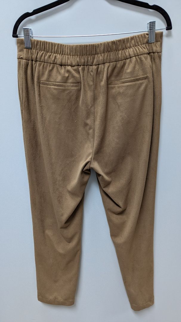Maison d'Amelie Brown Faux-Suede Straight Pants