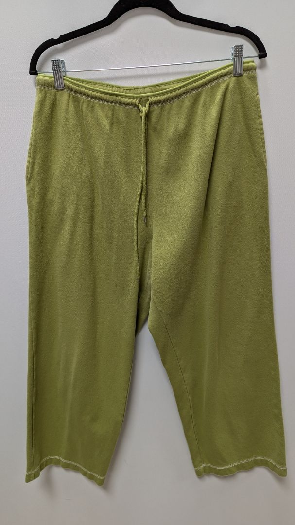 pacer Lime Green Cropped Wide-Leg Sweatpants