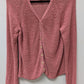 J.Jill Pink Silk-Blend Button-Down Cardigan