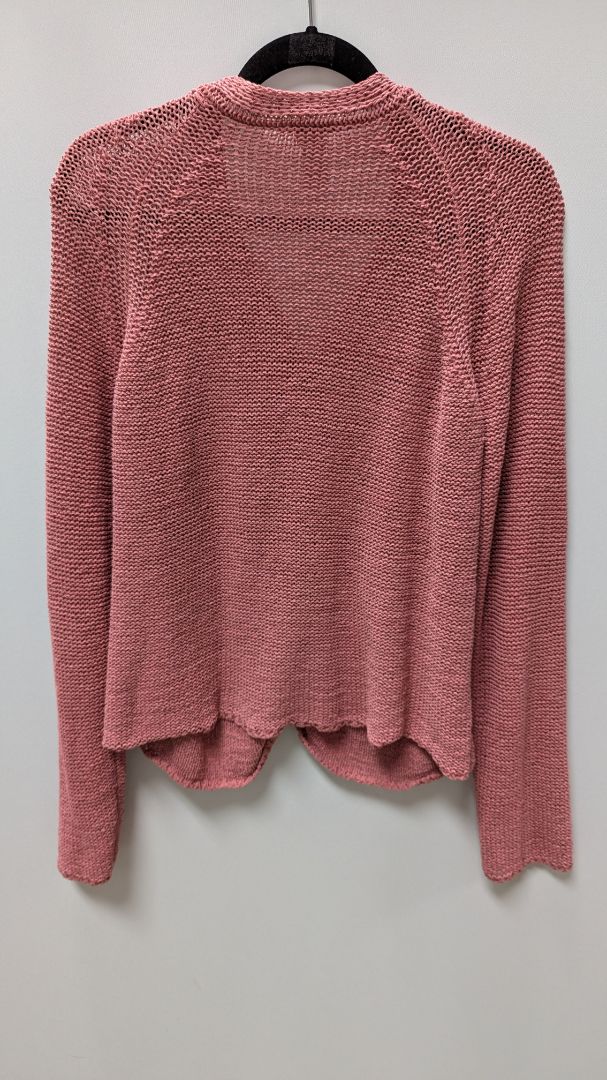 J.Jill Pink Silk-Blend Button-Down Cardigan