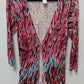 Alberto Makali Pink Striped Knit Cardigan