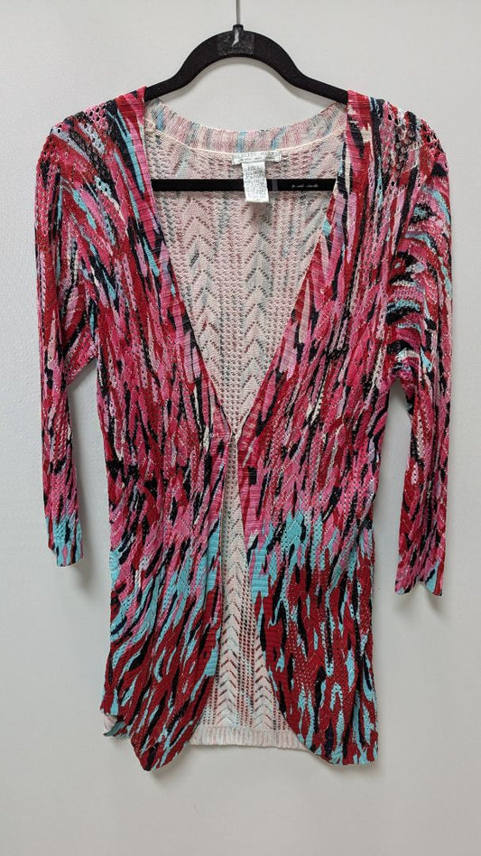 Alberto Makali Pink Striped Knit Cardigan