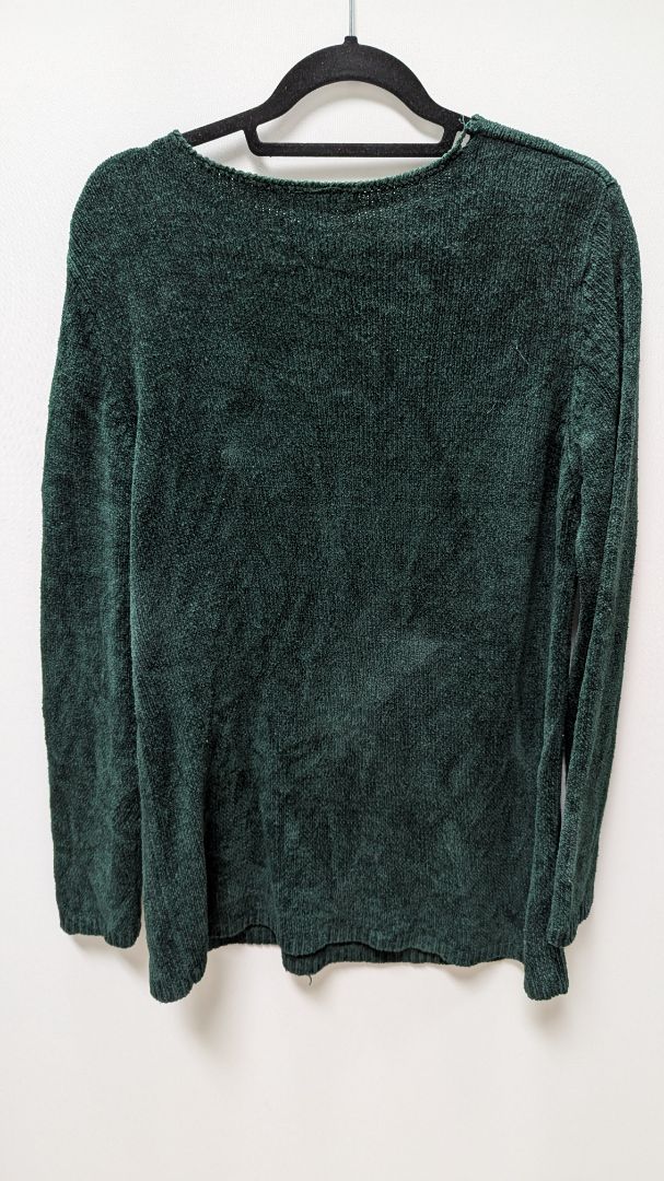 STRADA Dark Green Silk-Blend Knit Sweater
