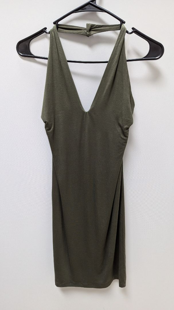 MIXT BOX Dark Green Solemio Halter-Neck Dress