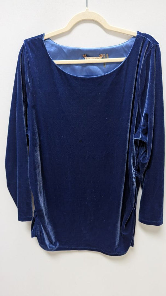 Soft Surroundings Dark Blue Velour Tunic Sweater