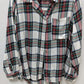Style & Co White/Red/Green Plaid Button-Down Blouse