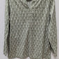 Lands' End Green/White Leaf Print Blouse
