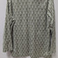 Lands' End Green/White Leaf Print Blouse