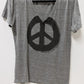 L.O.L. Vintage Grey Peace Sign Graphic T-Shirt