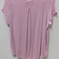 ATHLETA Light Pink Short-Sleeve Ribbed Blouse