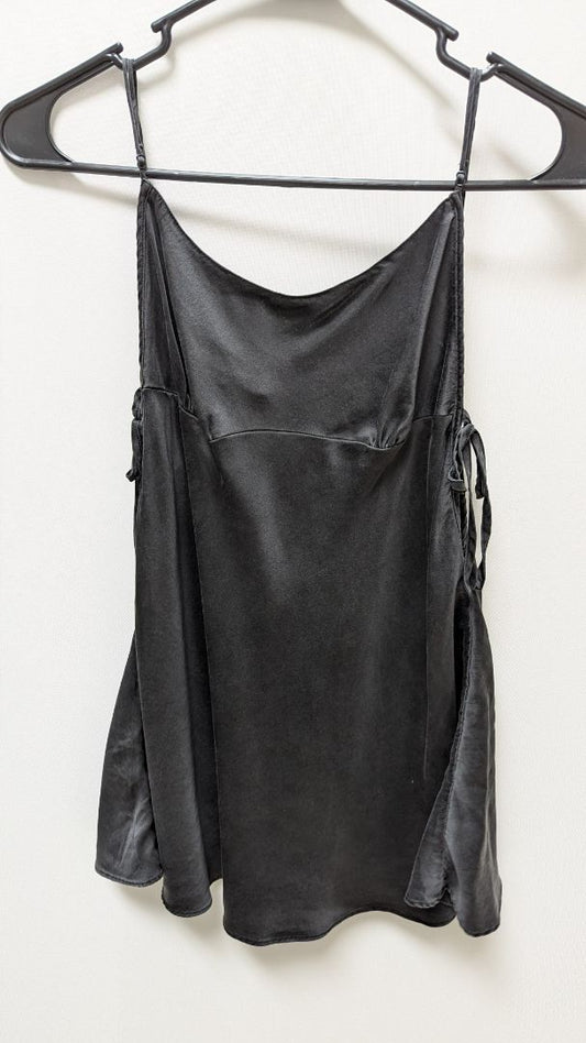 Victoria's Secret Black Tie-Side Silk Tank