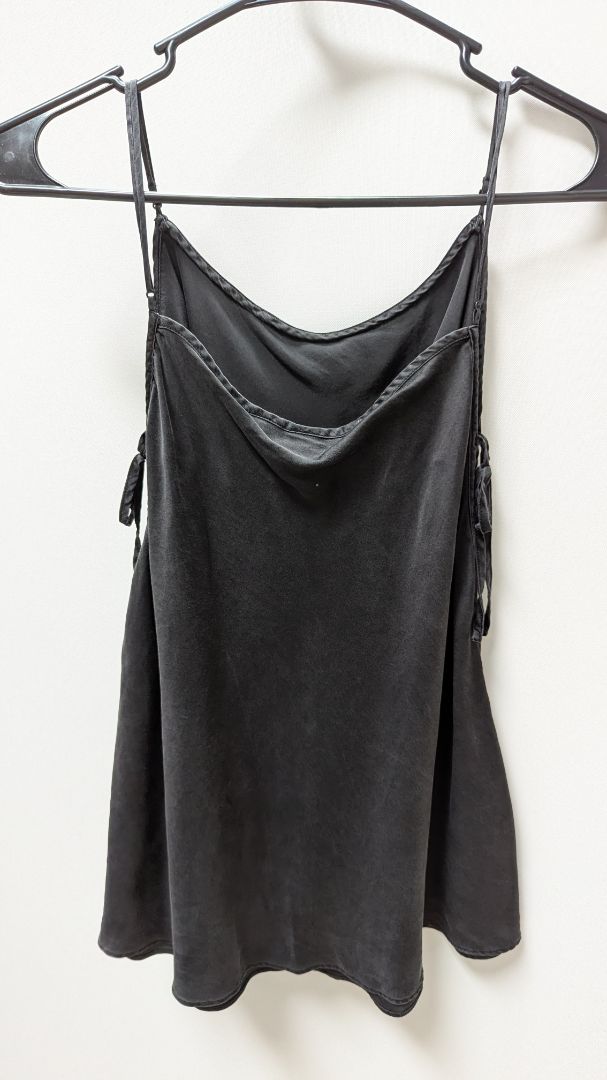 Victoria's Secret Black Tie-Side Silk Tank