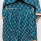 Blue/Brown Printed 2-Piece Sleepwear Set