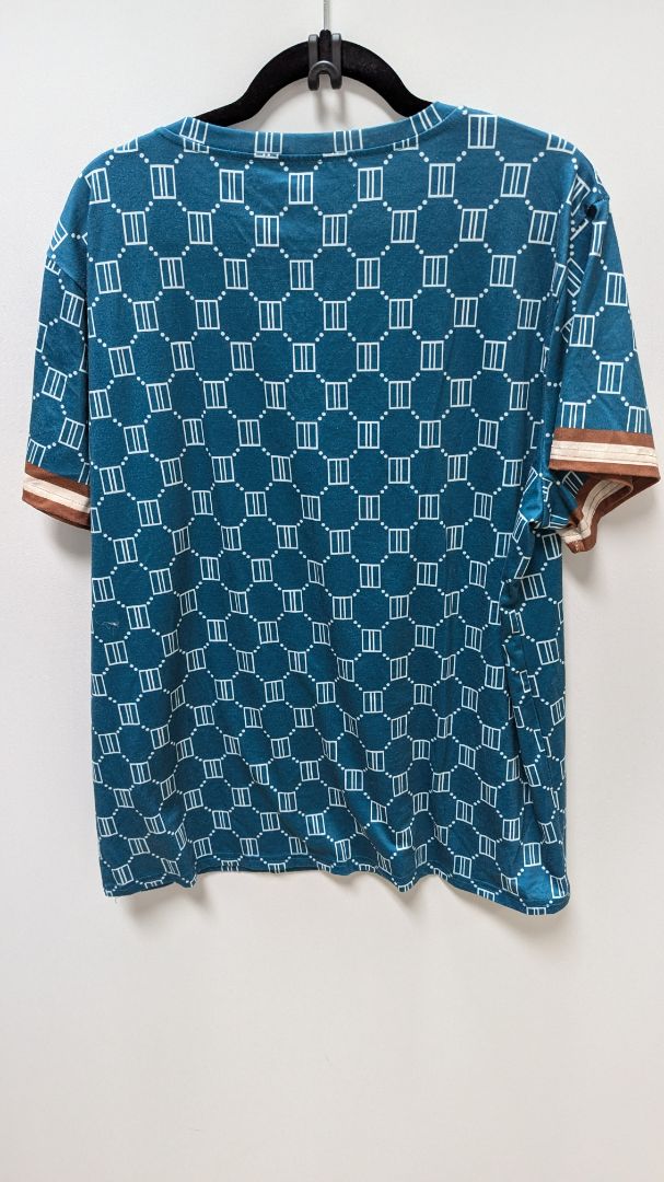 Blue/Brown Printed 2-Piece Sleepwear Set